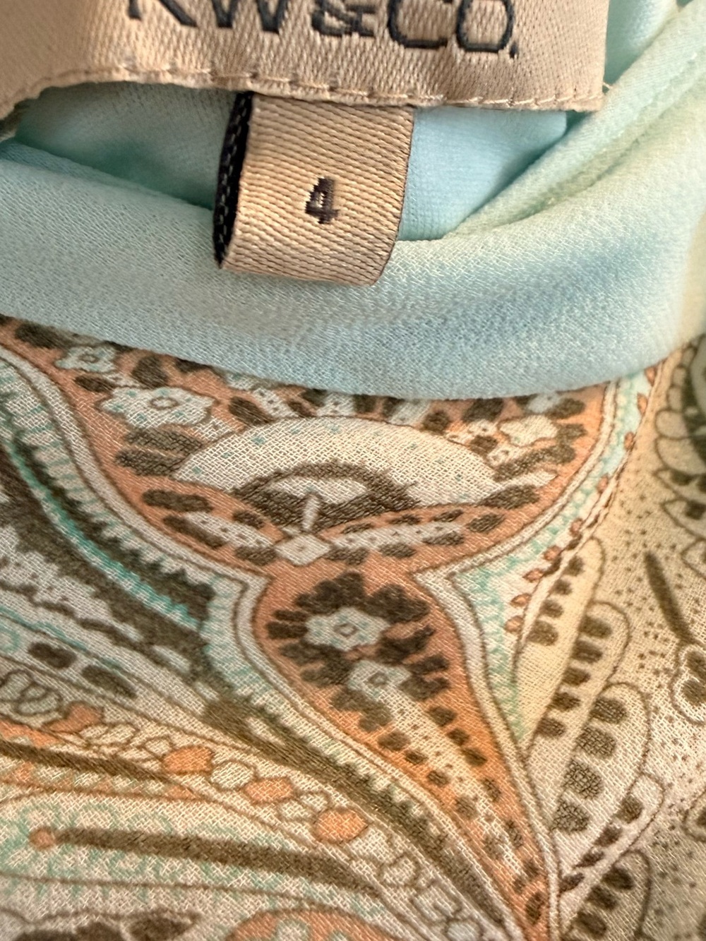 RW &Company Light Blue Paisley Halter Maxi Dress - Picture 3 of 4